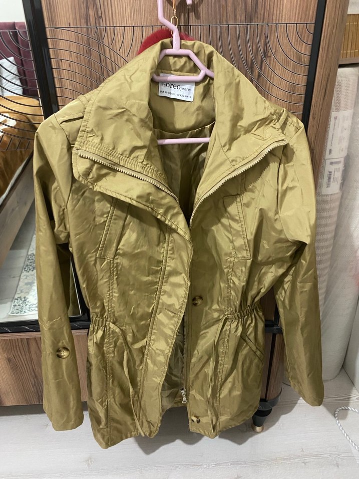 Bej Parlak Midi Kadın Ceket - Görsel 2