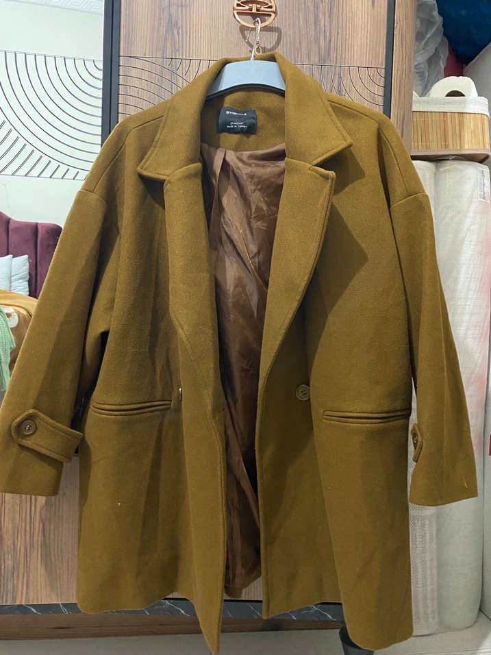 Kadın Kahverengi Süet Midi Kaban - Görsel 2