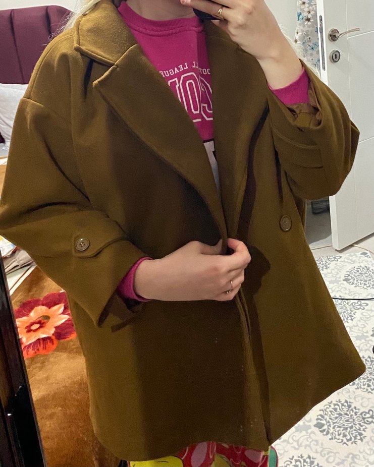 Kadın Kahverengi Süet Midi Kaban - Görsel 4