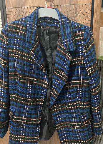 Ekose Desenli Kadın Blazer Ceket - Görsel 2