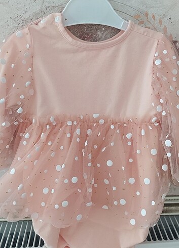 6 Ay Beden pembe Renk Little Honey bunnies elbise 