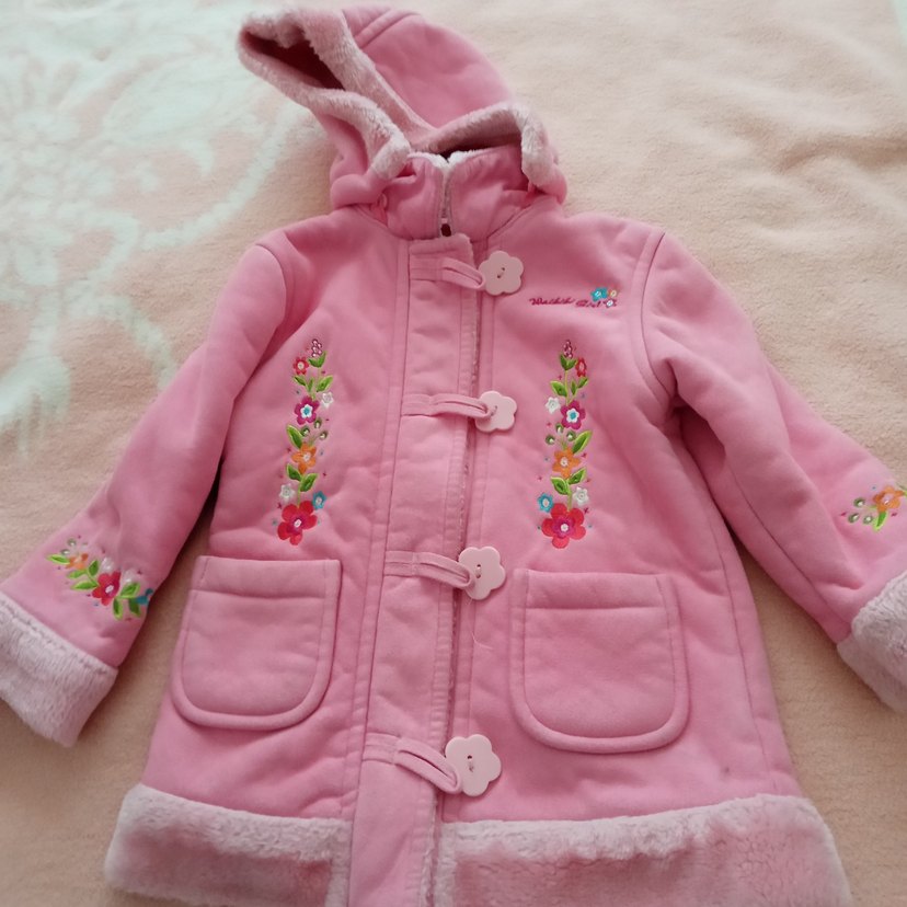 Kız Çocuk Kürklü Kaban atkı bere - Görsel 5