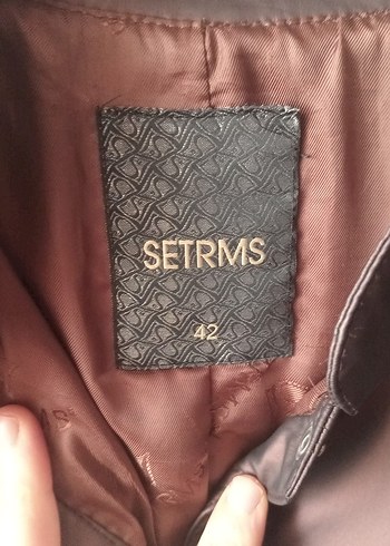 setrms Kahverengi Kadın Deri Uzun Yağmurluk - Görsel 3