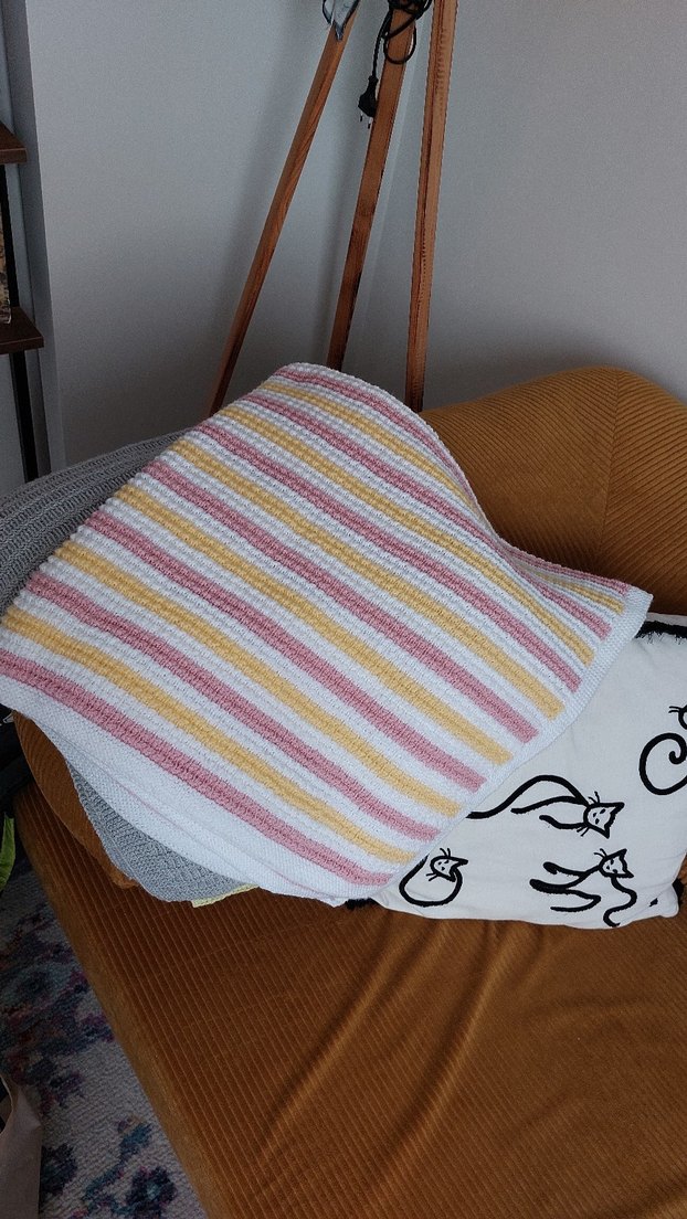 Pastel Renkli Örgü Çocuk Battaniyesi - Görsel 2