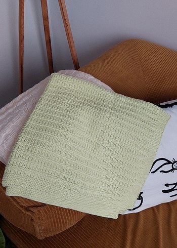 Pastel yeşil  Örgü Çocuk Battaniyesi - Görsel 2