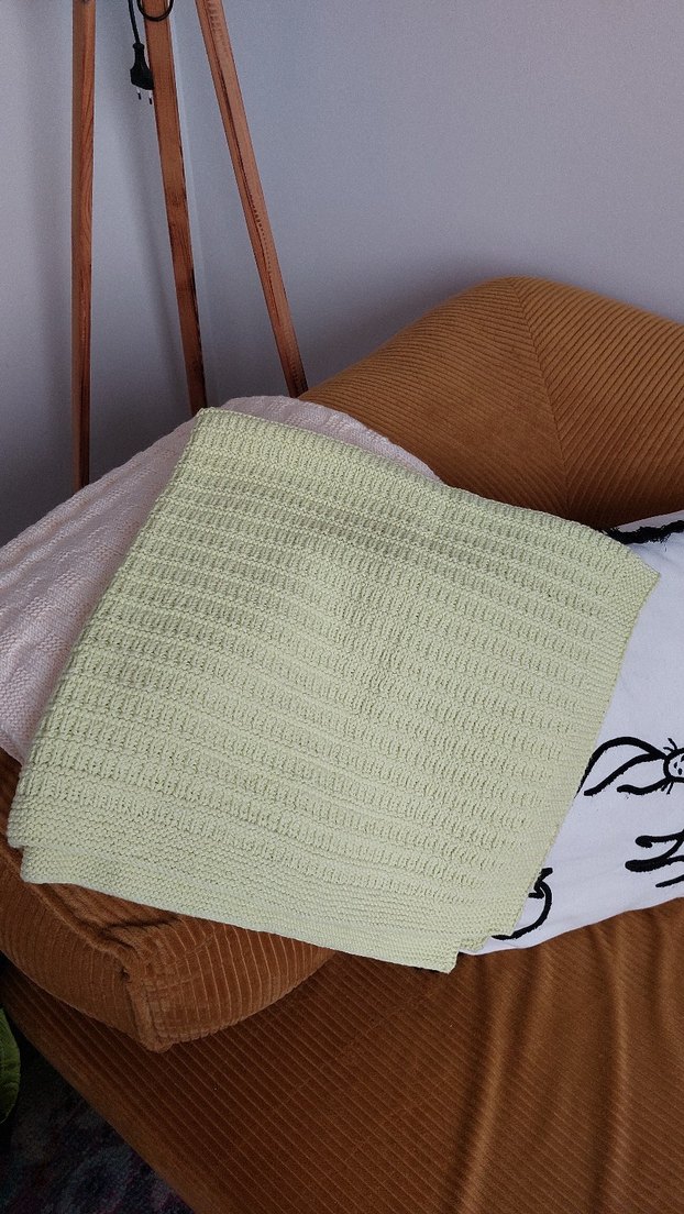 Pastel yeşil  Örgü Çocuk Battaniyesi - Görsel 2