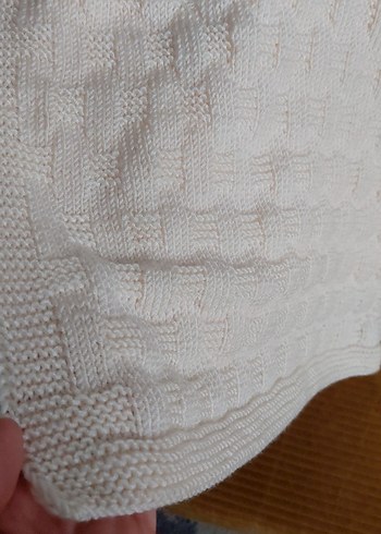 Beyaz Örgü Çocuk Battaniyesi - Görsel 3