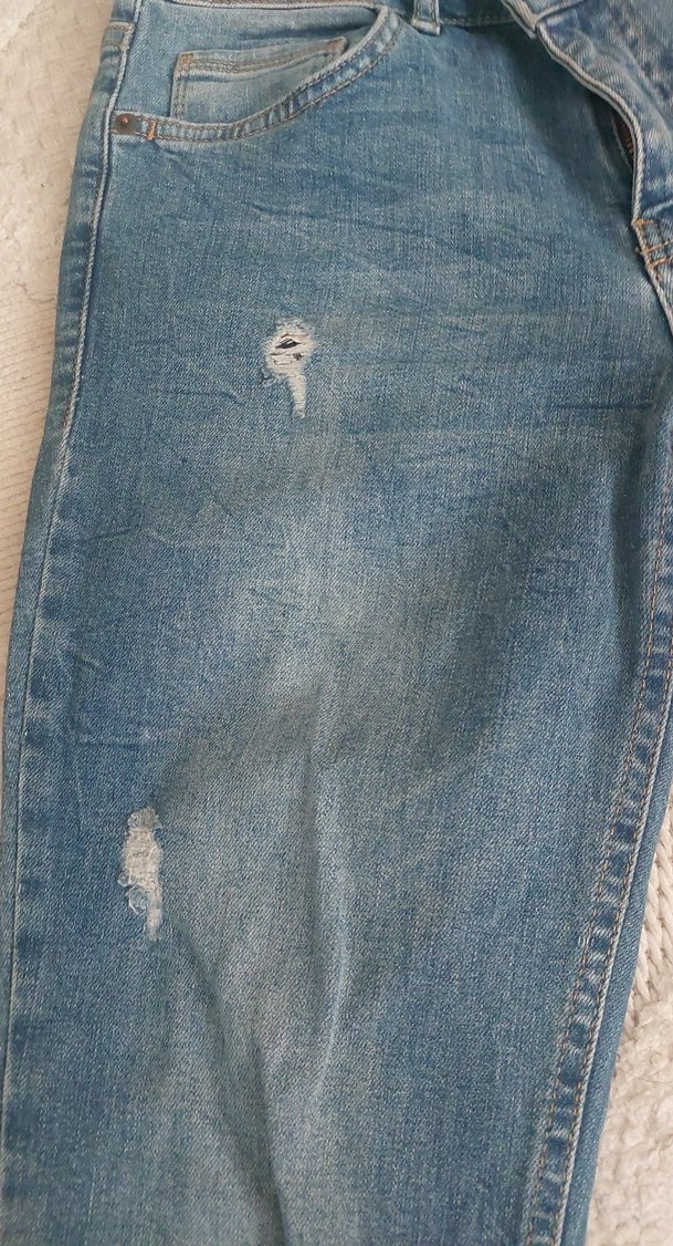 Gri Renkli Rahat Kesim Kadın Jean Pantolon - Görsel 3