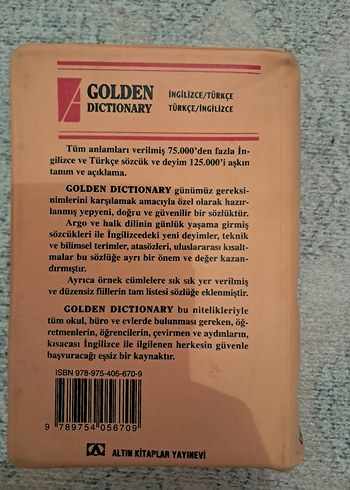 Altın Sözlük İngilizce-Türkçe Sözlük - Görsel 5
