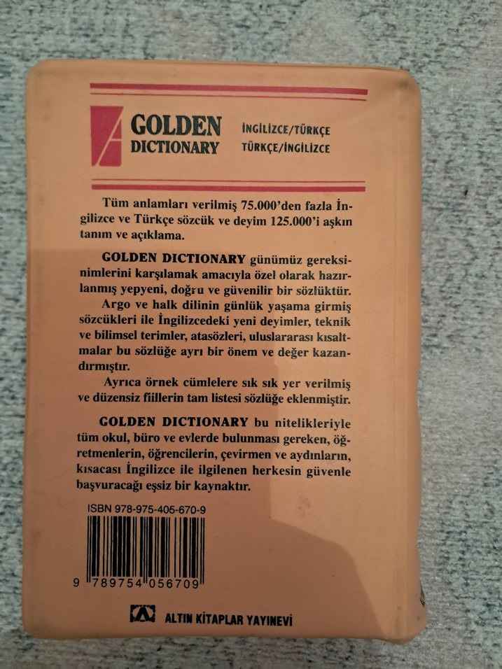 Altın Sözlük İngilizce-Türkçe Sözlük - Görsel 5