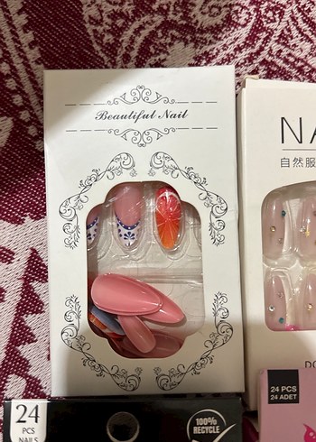 Pastel Pembe Stiletto Takma Tırnak Seti - Görsel 2