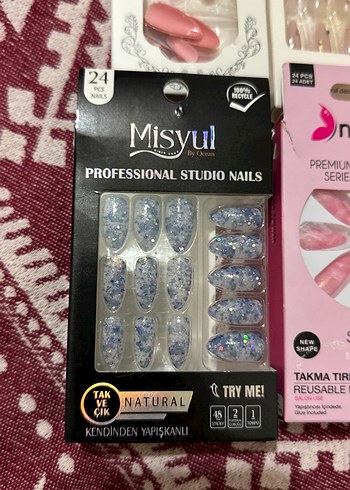 Pastel Pembe Stiletto Takma Tırnak Seti - Görsel 4