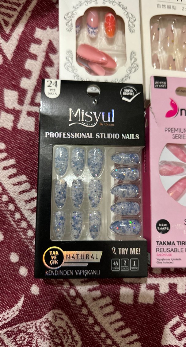 Pastel Pembe Stiletto Takma Tırnak Seti - Görsel 4