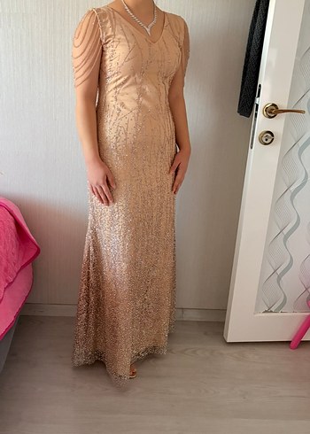 Zara Bej Drapeli Uzun Abiye Elbise