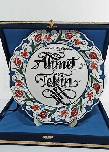Kaligrafi isim yazılı tabak