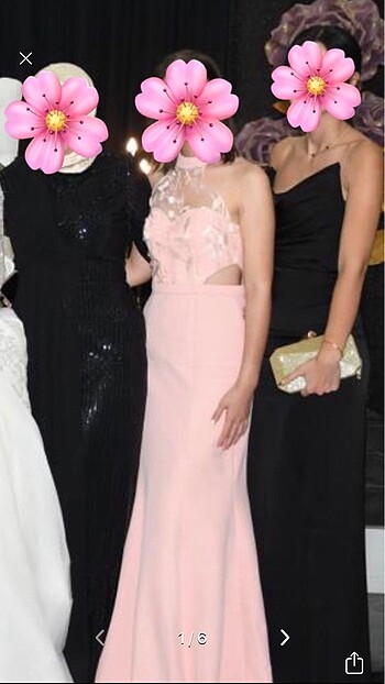 Pembe abiye elbise