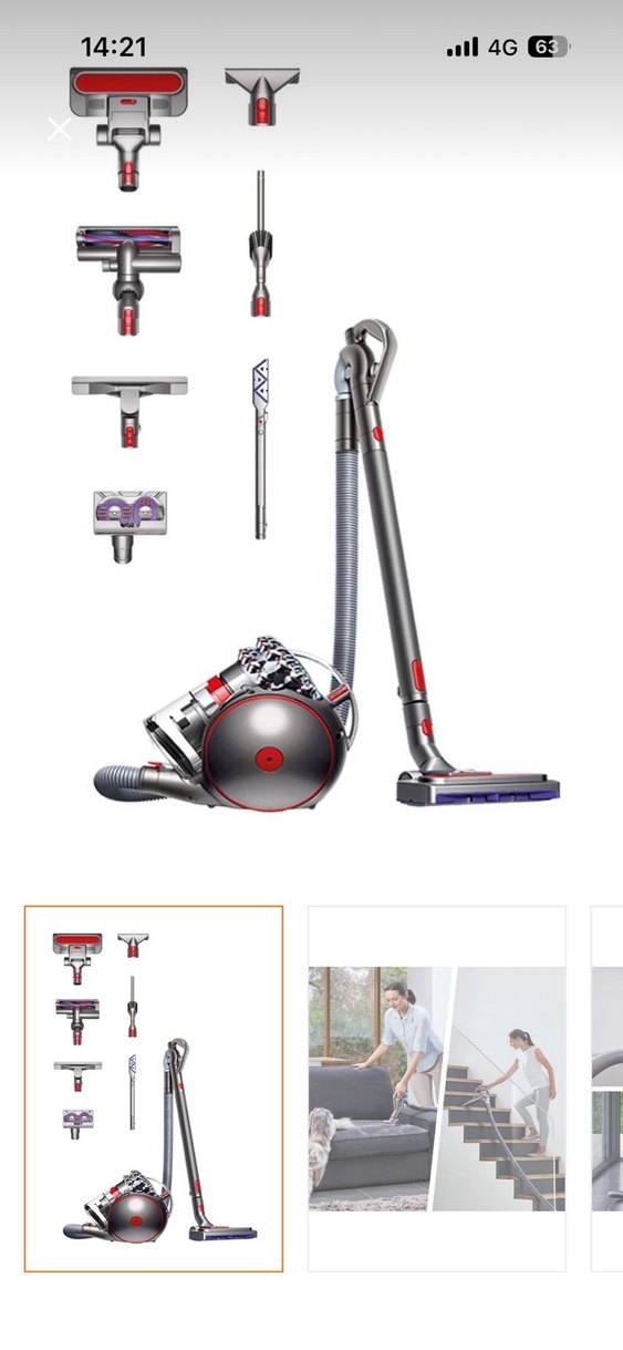 Dyson Bigball Kablolu Gri Toz Torbasız Elektrikli Süpürge - Görsel 5