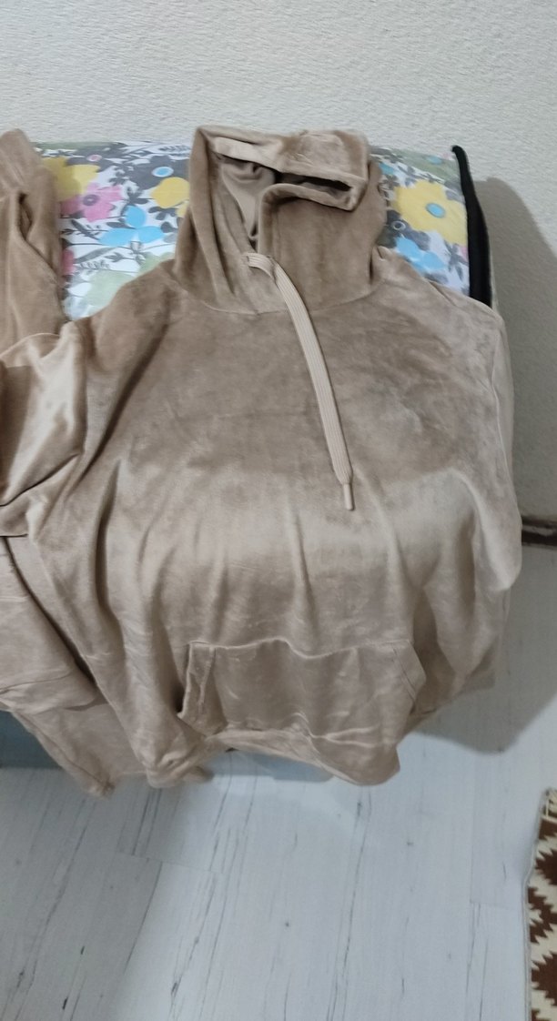 Kahverengi Kapüşonlu Uzun Kadın Ceket - Görsel 2