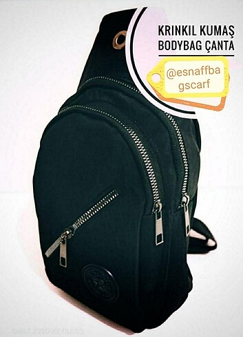 Krinkıl kumaş siyah Askılı omuz çanta