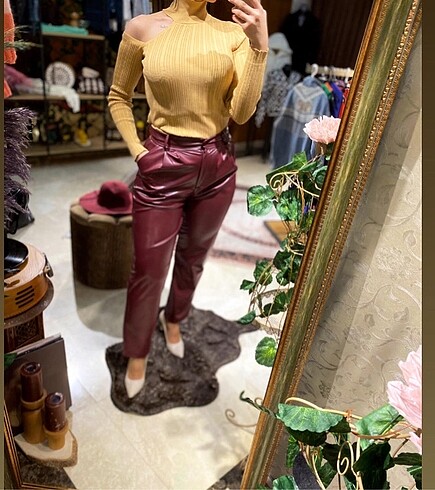 Suni deri pantolon - Görsel 4