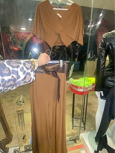 m Beden kahverengi Renk İkili takım, büstiyer pantolon takım, alt üst takım