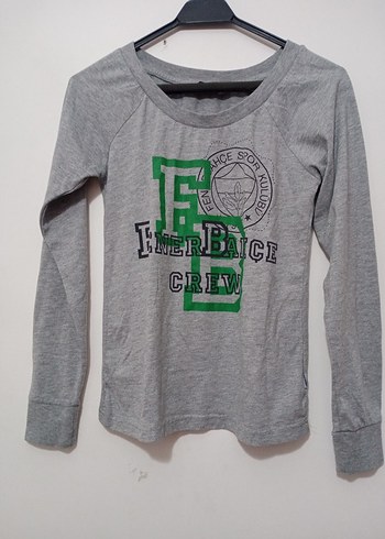 s Beden Gri Baskılı Uzun Kollu Kadın Sweatshirt