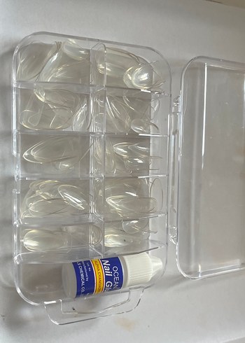 Şeffaf Yapay Tırnak Seti ve Tırnak yapıştırıcı - Görsel 2