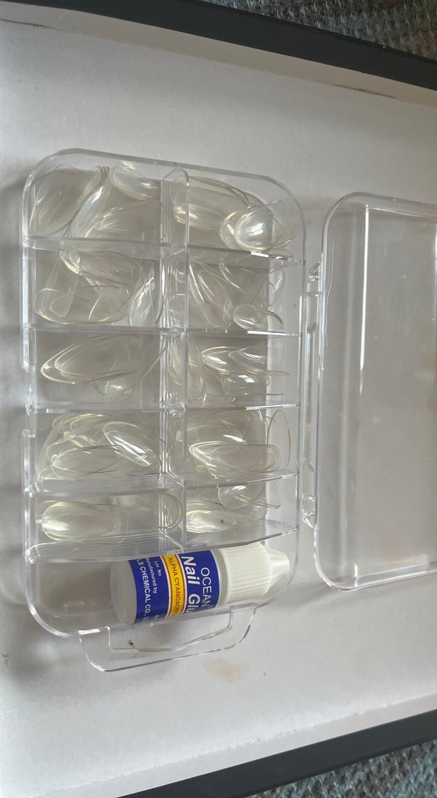 Şeffaf Yapay Tırnak Seti ve Tırnak yapıştırıcı - Görsel 2