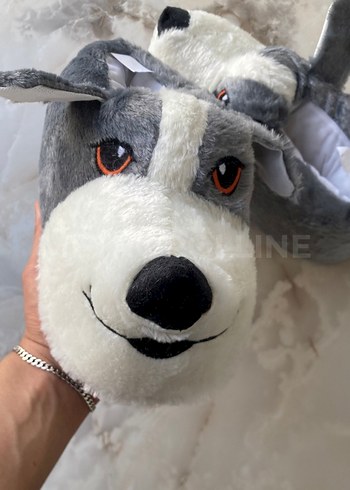 Köpek Figürlü Panduf / Gri - Görsel 3