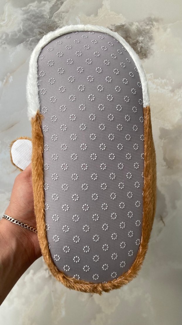 Köpek Figürlü Panduf - Kahverengi - Görsel 5