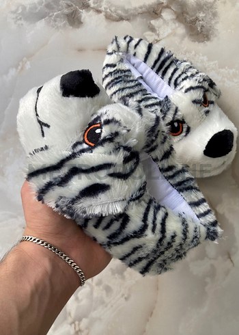 Köpek Figürlü Panduf - Siyah/Beyaz - Görsel 3