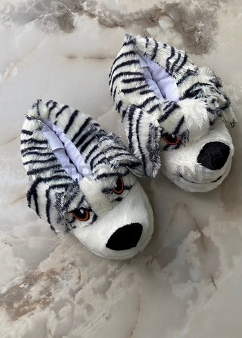 Köpek Figürlü Panduf - Siyah/Beyaz - Görsel 2