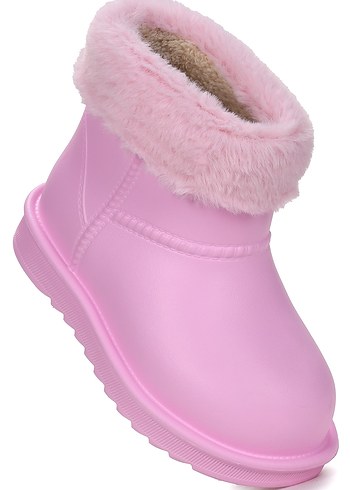 Su Geçirmez Kürklü Yağmur Botu - Pembe - Görsel 3