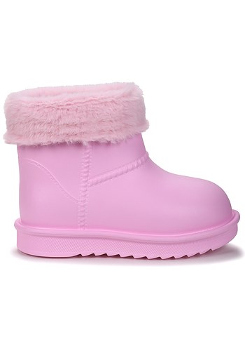 Su Geçirmez Kürklü Yağmur Botu - Pembe - Görsel 2