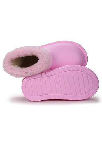 Su Geçirmez Kürklü Yağmur Botu - Pembe - Görsel 5