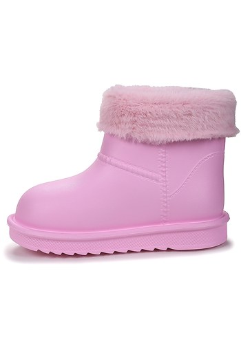 Su Geçirmez Kürklü Yağmur Botu - Pembe - Görsel 4