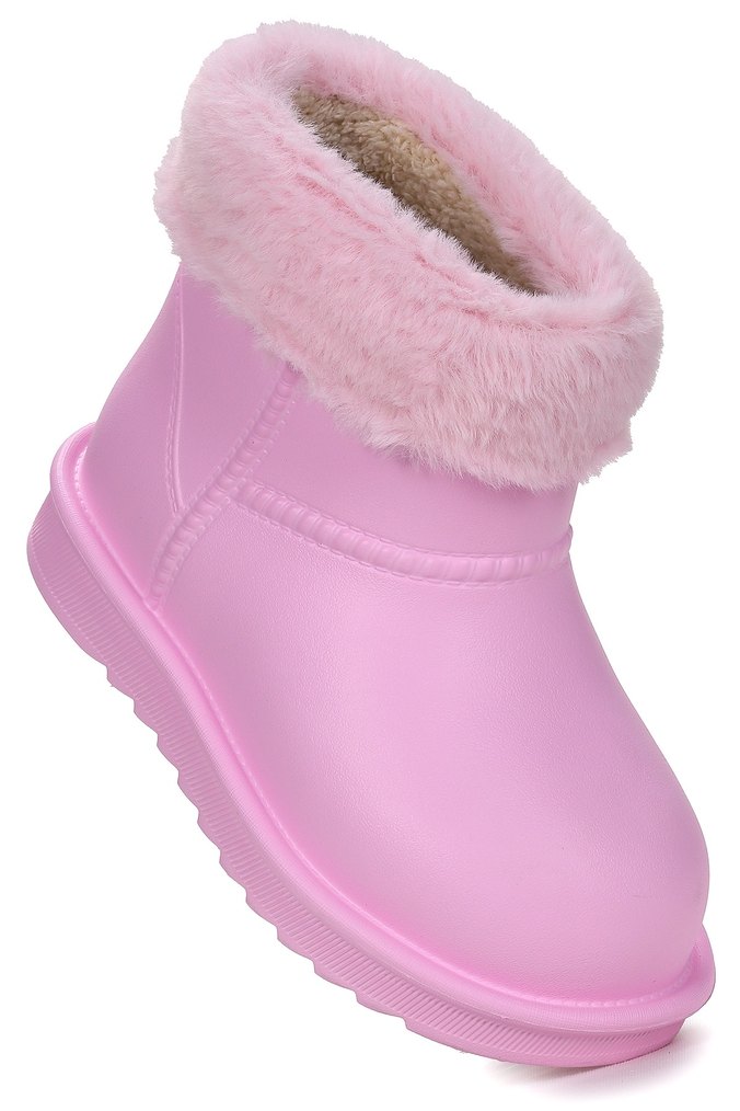 Su Geçirmez Kürklü Yağmur Botu - Pembe - Görsel 3