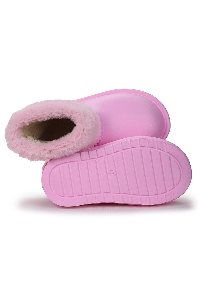Su Geçirmez Kürklü Yağmur Botu - Pembe - Görsel 5
