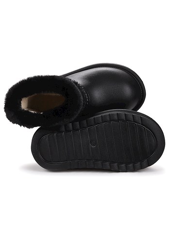 Su Geçimez Kürklü Yağmur Botu - Siyah - Görsel 5