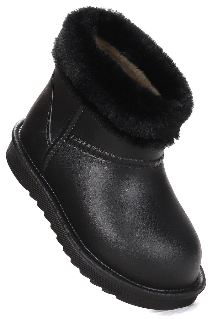 Su Geçimez Kürklü Yağmur Botu - Siyah - Görsel 4