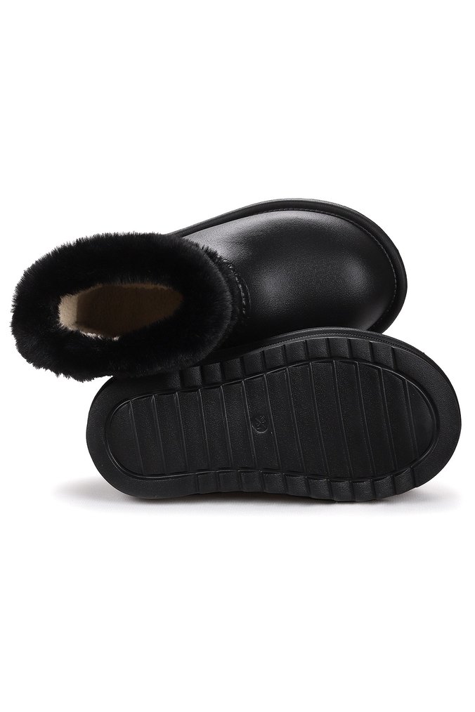 Su Geçimez Kürklü Yağmur Botu - Siyah - Görsel 5