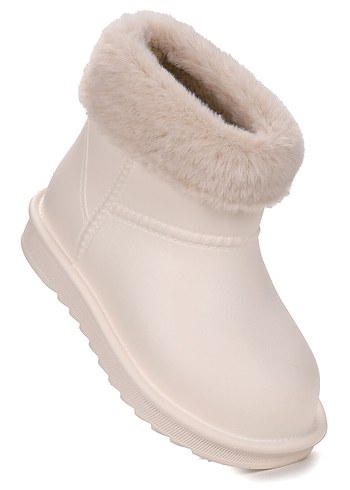 Su Geçirmez Kürklü Yağmur Botu - Ekru - Görsel 5