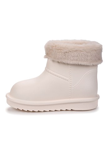 Su Geçirmez Kürklü Yağmur Botu - Ekru - Görsel 3