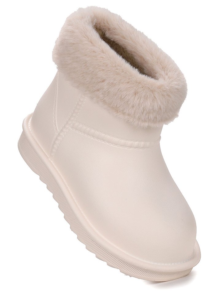 Su Geçirmez Kürklü Yağmur Botu - Ekru - Görsel 5