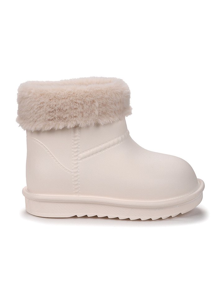 Su Geçirmez Kürklü Yağmur Botu - Ekru - Görsel 2