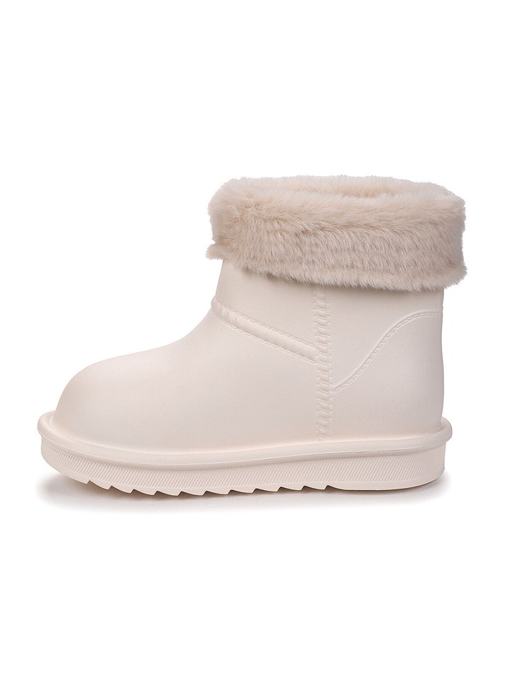 Su Geçirmez Kürklü Yağmur Botu - Ekru - Görsel 3