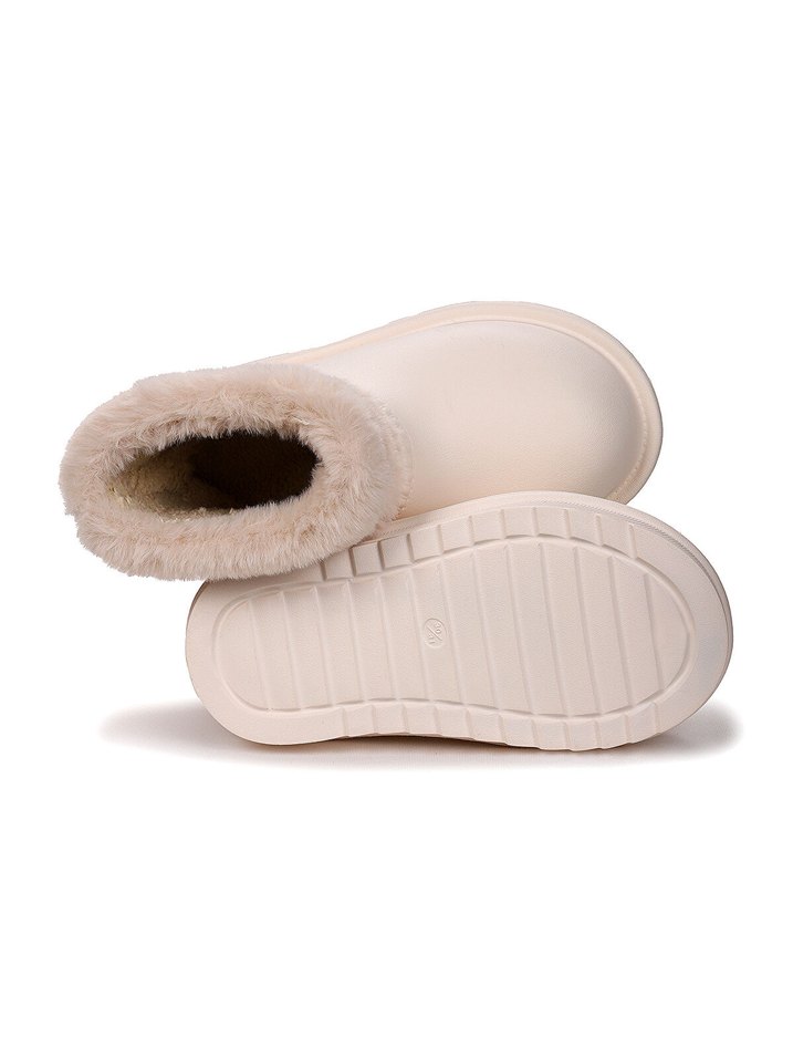 Su Geçirmez Kürklü Yağmur Botu - Ekru - Görsel 4