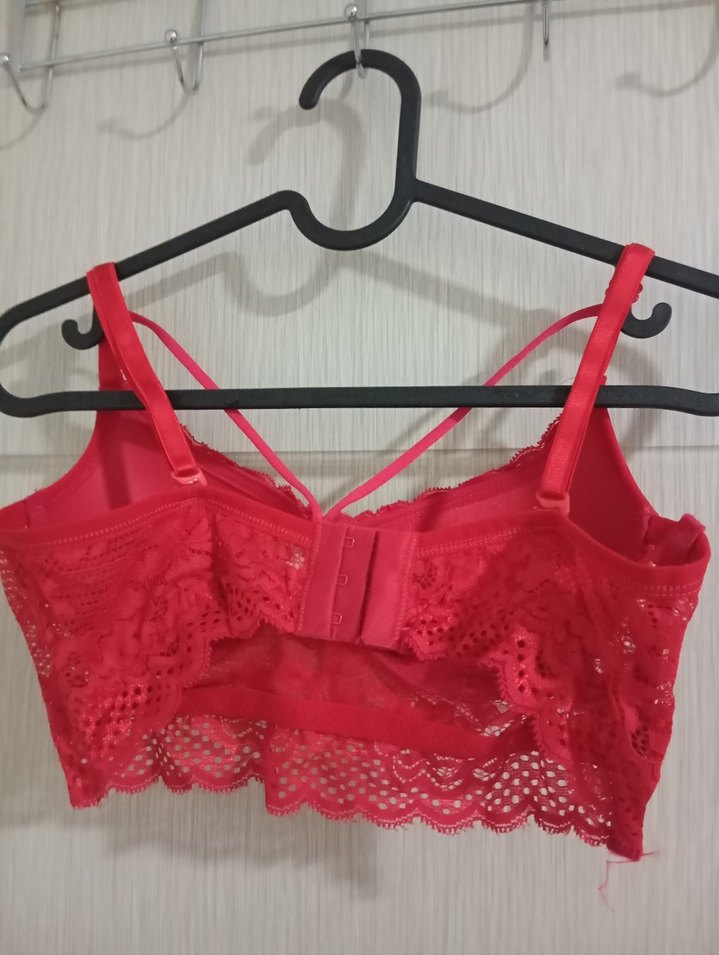Kırmızı Dantel Sütyen - Görsel 2