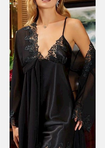 Saten gecelik takımı - Görsel 13