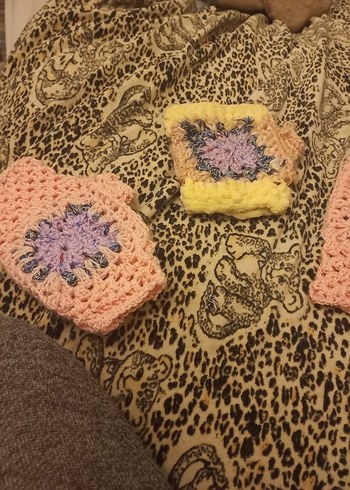 Bohem Çok Renkli Örgü Kadın Eldiveni - Görsel 2